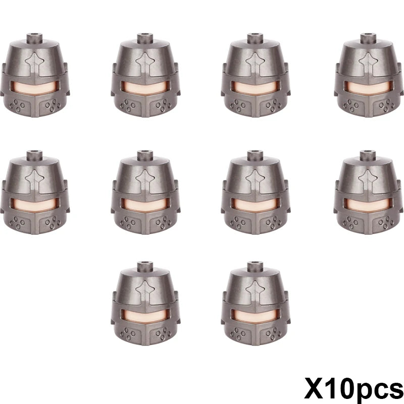 MOC Medieval Accessories Series Building Blocks Military Army Soldier Armour Shield Helmet Sword Crown Weapon Knight Bricks Toys