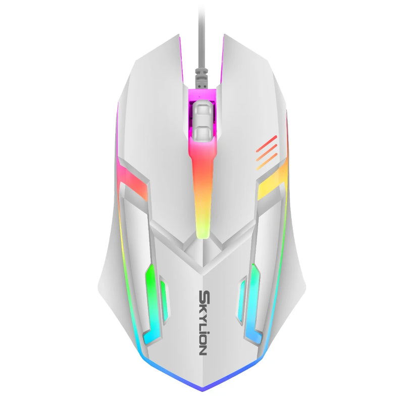 F1 Wired 3 Keys Mouse Colorful Lighting Gaming and Office For Microsoft Windows and Apple IOS System