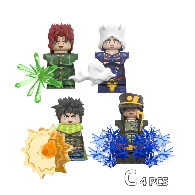 Anime JoJo Bizarre Adventure Building Blocks Kujo Jotaro Jolyne Emporio Anime Action Figure Mini Assemble Model Toys Gift