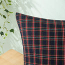 Inyahome Christmas Plaid Decorative Throw Pillow Covers Scottish Tartan Cushion Case for Farmhouse Home Holiday Decor Red Green