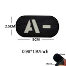 5*2.5CM IR Reflection Blood Type A B AB O POS NEG Embleem Hook and Loop Patches,Tactical Badges Clothes Stickers Glow in Dark
