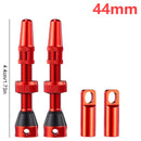1 Pair Bicycle Valve CNC Aluminum 40/44mm Road Bike Tubeless Tire Valve Value Core Remover Tool with Caps for Road Tubeless Tire