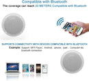 Herdio 4 Inches Waterproof Marine Bluetooth Ceiling Speakers For Bathroom Kitchen Home Outdoor Camper Golf Cart Boat with Flush