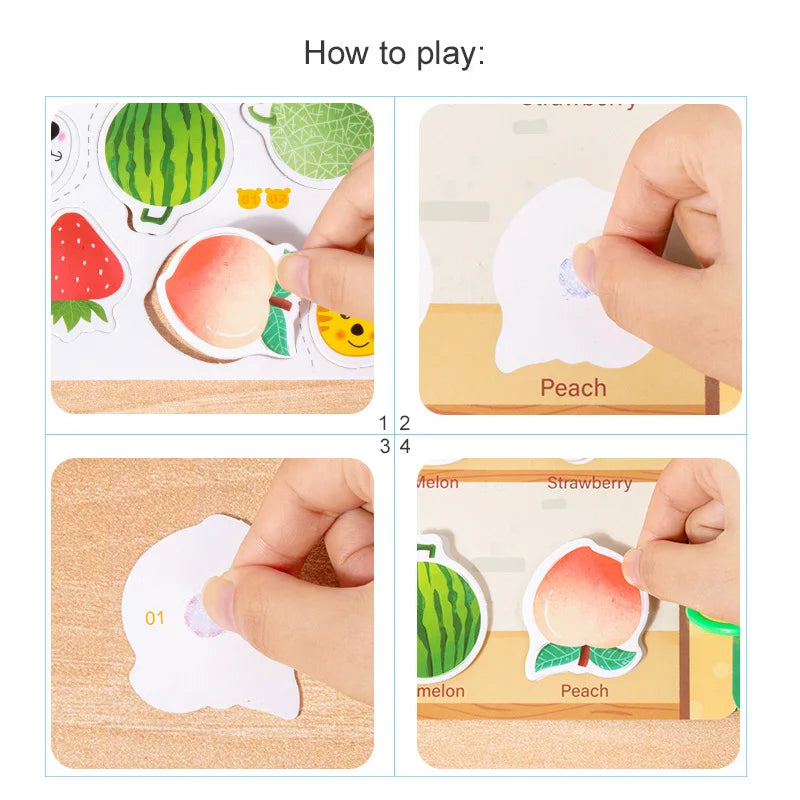 Montessori Toys Quiet Book My First Busy Book DIY Puzzle Animal Fruit Numbers Matching Game Educational Toys For Kids Children