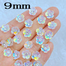 30Pcs New Cute Mini 9mm Dot Drill Small Flower Flatback Ornament Jewelry Making Manicure Hairwear Accessories