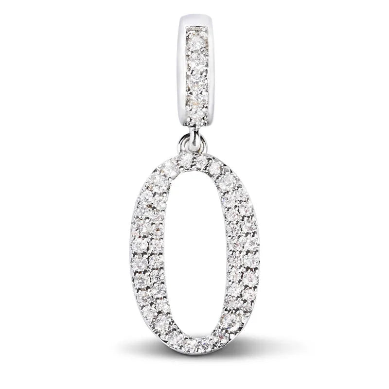 925 Sterling Silver Plated 0-9 Number Dangle Charm Bead Fit Pandora Original Bracelet Necklace DIY Women Jewelry