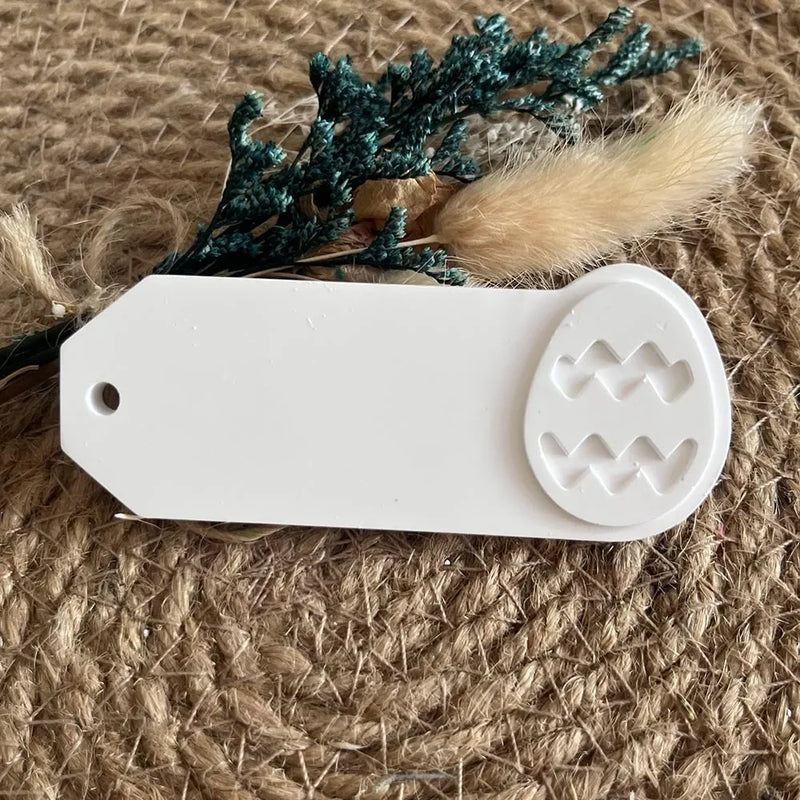 6 in 1 Easter Rabbit Egg Pendant Silicone Mold Easter Hanging Label Casting Molds Bunny Aromatherapy Plaster Hanging Tag Mold