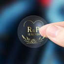 Custom Gold Foil Stickers Wedding nvitation card gift box Personalized Round logo Bridal Party Decoration Hebrew Minor Language