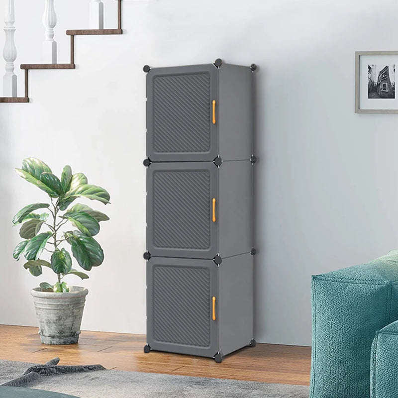 Multi-Tier Adjustable Shoe Storage Cabinet with Doors