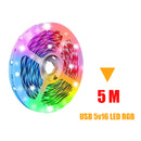 5050 RGB LED Strip Light USB Bluetooth 24K App 5V LED Lights Flexible Led Ribbon RGB TV BackLight Diode Tape 2M-10M