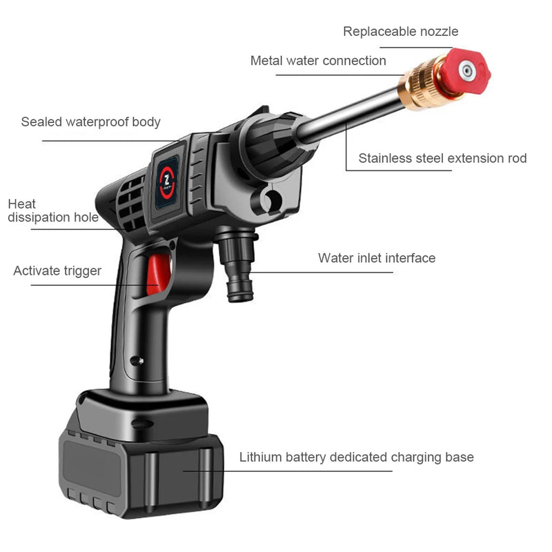 Electric Cordless High Pressure Washer 10000/20000mAh Foam Generator Car Washer Water Gun Spray Cleaner Car Washing Machine