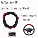 Car Steering Wheel Covers 100% Gloednieuwe Reflecterende Kunstleer Elastische China Dragon Ontwerp Auto Stuurwiel Beschermer