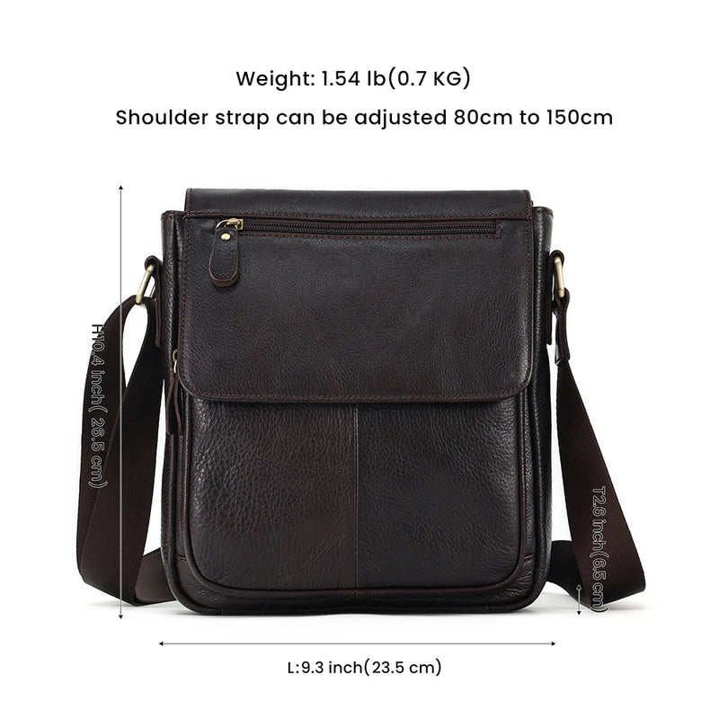 JOYIR Genuine Cowhide Leather Men Vintage Handbags Flap Men's Shoulder Bags Casual Messenger Bags Fashion Crossbody Bag