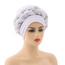 Latest African Auto Geles Headtie Already Made Headties Shinning Sequins Turban Cap for Women Ready Female Head Wraps