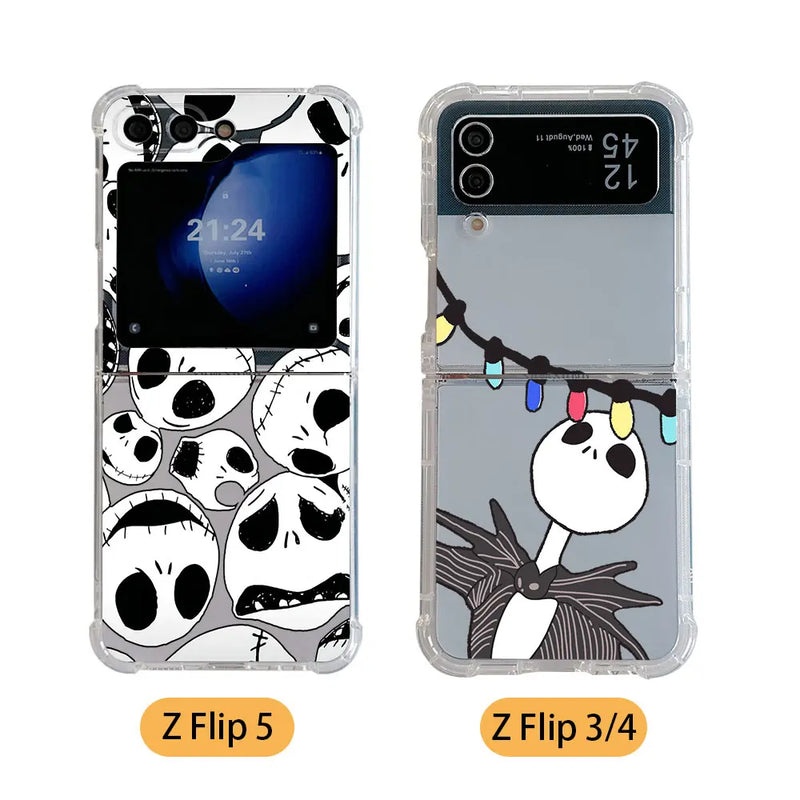 Funny The Nightmare before Christmas Phone Case for Samsung Galaxy Z Flip 3 4 Z Flip 5 Z Fold 4 5G PC Soft Anti-fall Back Cover