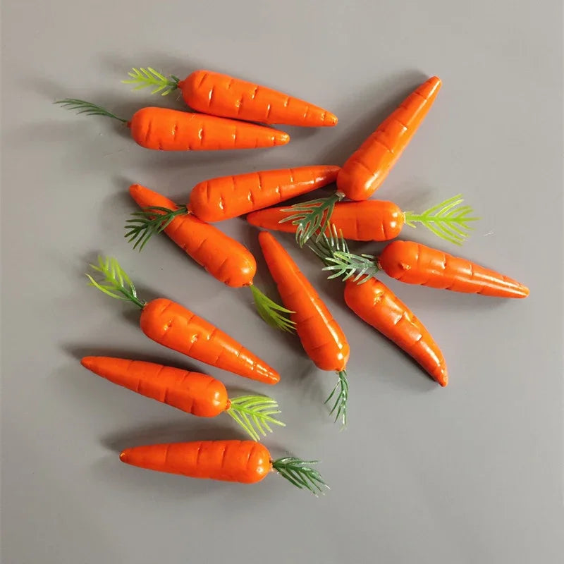 10Pcs Artificial Carrot Fake Foam Vegetables Mini Carrot Easter Decoration Party Doll House Accessories Food Photography Props