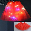 Children Kids Girls Light Up Tutu Led Skirt Glow Wreath Headband Party Birthday Luminous Costumes Christmas Halloween Festival