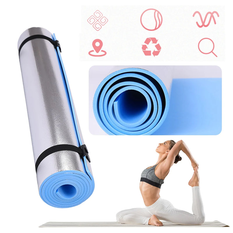 Waterproof Yoga Mat Aluminum Membrane Exercise Mat Thickened Camping Picnic Mat Portable Multifunction for Camping Picnic