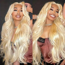613 Curly Blonde Front Human Hair Body wave 13x4 HD Transparent Lace Frontal Wig 13x6 Brazilian Hair For Black Women