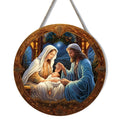 1pcs Easter Nativity Keepsake Christmas Plane Wooden Prayer Pendant Jesus Christ Religiou Hanging Tree Home Furnish Decor Supply