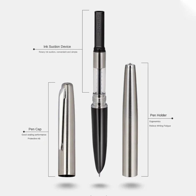 Jinhao 911 Fountain Pen Luxury All-Steel Body Elegant Calligraphy Ink Pens EF Nib Business School Office Supplies Stationery