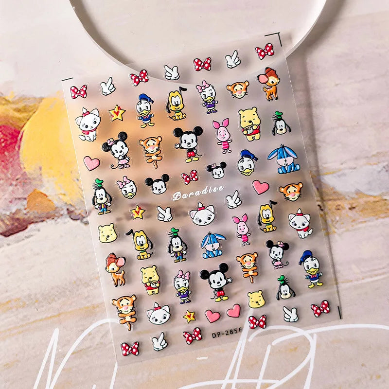 1PCS 5D Cartoon Kuromi Hello Kitty Nail Stickers Sanrio Animation Nail Art Decoration Sanrio Cute Melody Embossed Stickers