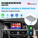 Junsun Wireless CarPlay Android Auto Interface Adapter For Audi A4 B8 A5 Q5 S5 2009-2015 with AirPlay Mirror Link Bluetooth