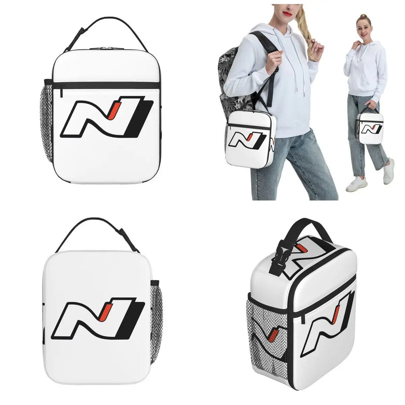 Hyundais N Performance Car Insulated Lunch Bag Hyundai-N Lunch Container Portable Thermal Cooler Bento Box Office