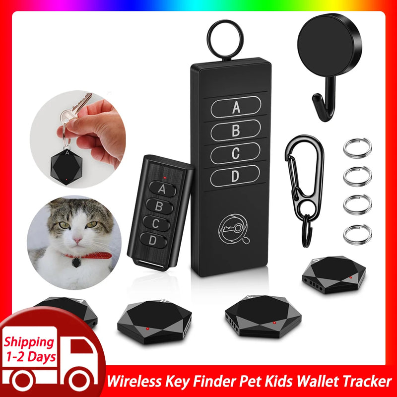 Wireless Tracker Key Finder Pet Kids Wallet Tracker Smart Finder AntiLost Device With 164ft Remote Control 4 Receivers