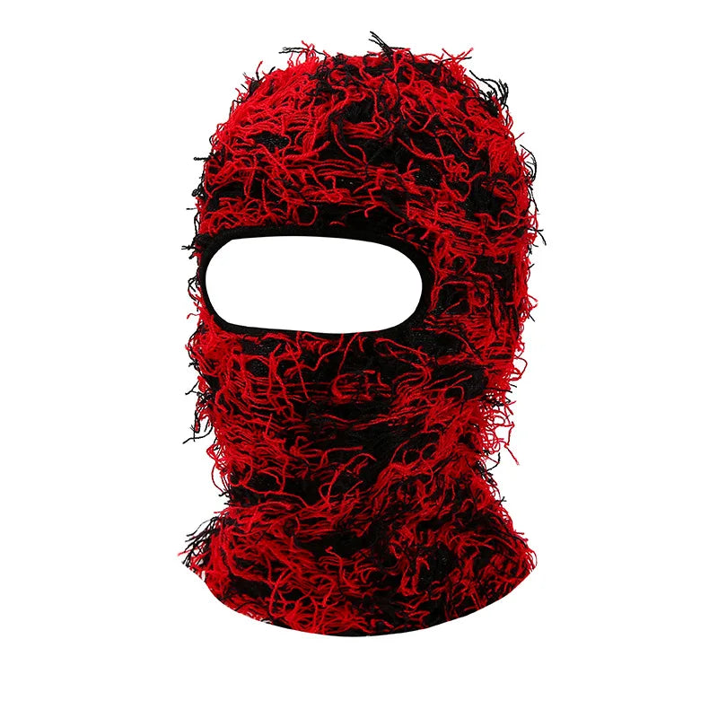 Balaclava Distressed Knitted Full Face Ski Mask for Men Women Beanies Hats Skullies Camouflage Winter Warm Bonnet Windproof Hats
