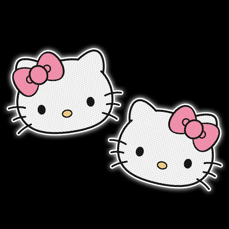 Sanrio Cartoon Reflective Sticker Cute Electric Vehicle Motorcycle Body Decoration Car Helmet Warning Decal Hello Kitty Stickers