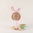 Newborn Wool Felt Fox Flower Bonnet Newborn Photography Props Baby Animal Floral Garden Hat Photo Shoot