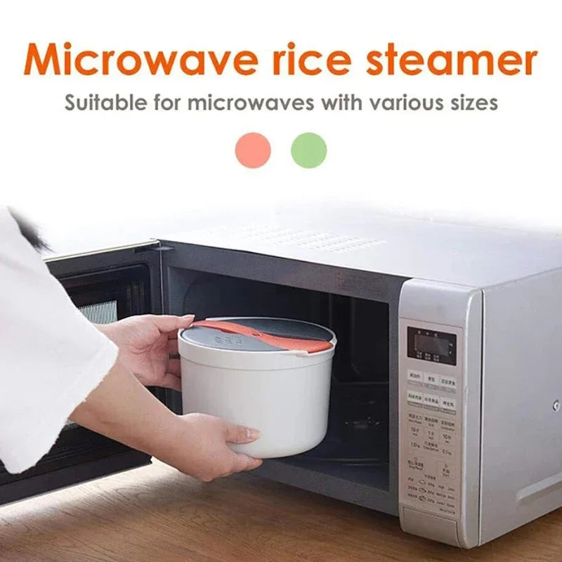 Microwave Oven Rice Cooker Portable Food Container Multifunction Steamer Rice Cooker Bento Lunch Box Steaming Utensils