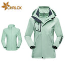 CHRLCK Women's 3 In 1 Thick Hiking Jacket Fleece Waterproof Winter Windbreaker Outdoor Warm Camping Jacket Women Windproof Coat
