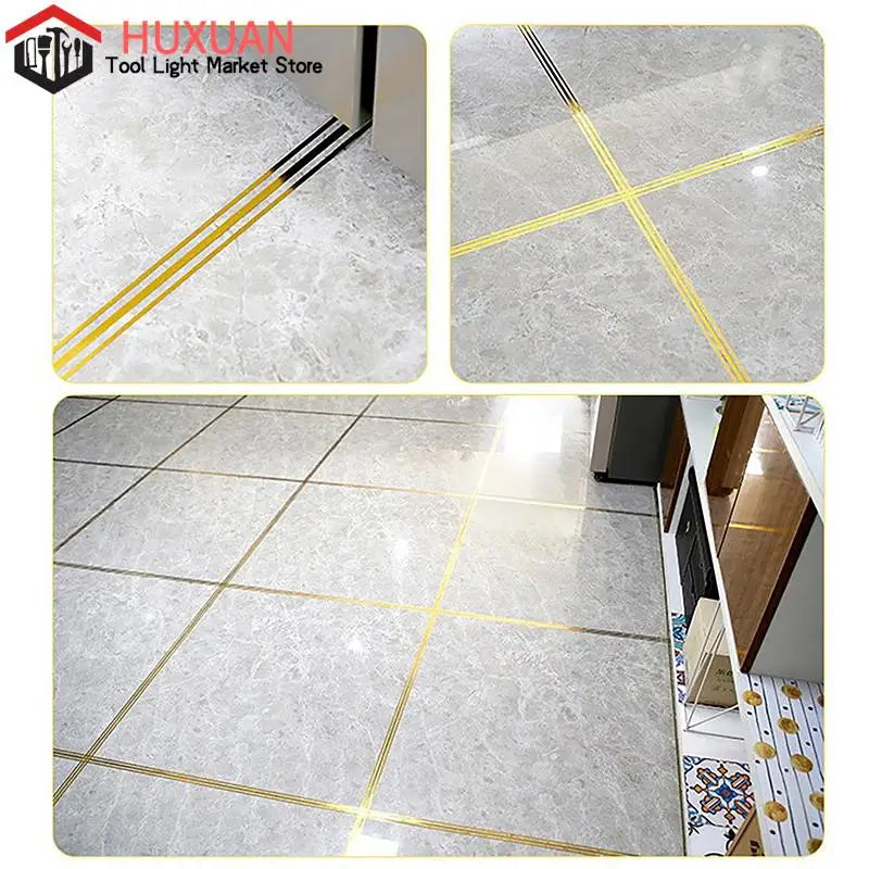 5M Home Decoration Tile Gap Tape Self-adhesive Tape Floor Wall Seam Sealant Ceiling Waterproof Sealing Sticker Decal Gold