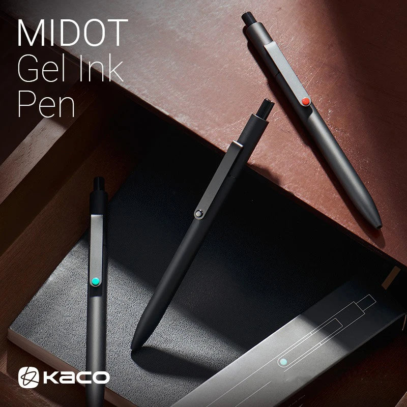 Cute Kaco MIDOT Gel Ink Pen Metal Signature Pens 0.5mm Fine Point 800Meter Smooth Writing Quick Dry Office School Stationary