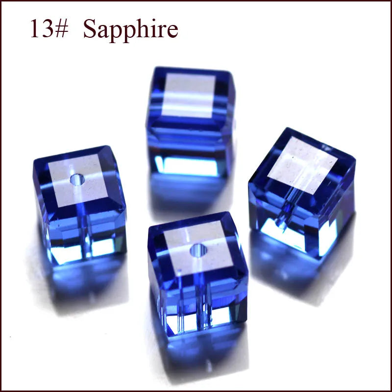 StreBelle AAA 50pcs/Lot Cube Loose Spacer Bead Jewelry Making Mix Colors 8x8mm Crystal Glass Beads Facet Square Shape