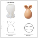 Nicole Bunny Eared Easter Egg Silicone Candle Mold Handmade Rabbit Easter Egg Chocolate Mould for DIY Candle Making Home Decor
