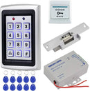 Full Kit Door Access Control System 125KHz RFID Keypad Reader Metal Case 180KG Electromagnetic Lock DC12V 3A Power Supply