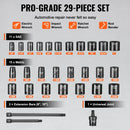 VEVOR 3/8" Drive Impact Socket Set 29Piece Shallow Socket SAE 3/8"-1" and Metric 8-22mm 6 Point CR-V Alloy Steel for Auto Repair