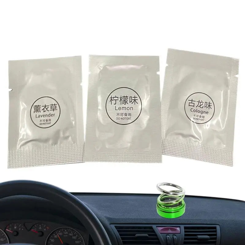 Car Perfume Diffuser Rotating Solar Air Freshener Double-ring Aromatherapy Diffuser Scent Car Decoration Interior Accessories