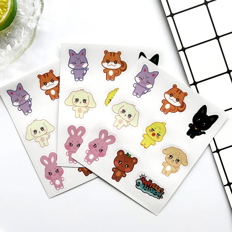 KPOP A TEEZ Cartoon Figures Stickers ANITEEZ HD PVC Waterproof Sticker Cute Diary Cup Luggage Guitar Phone Decorative Toy Decals