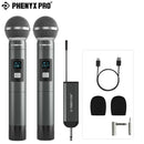 Phenyx Pro Dual Digital Wireless Microphone System w/ 2x15 UHF Channels, Handheld/Bodypack Transmitters(PDP-2)