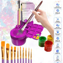Paint Brush Cleaner Washer Multifunction Painting Brush Basin Holder and Organizer width Tray Palette Lid Cleaning Bucket Art To