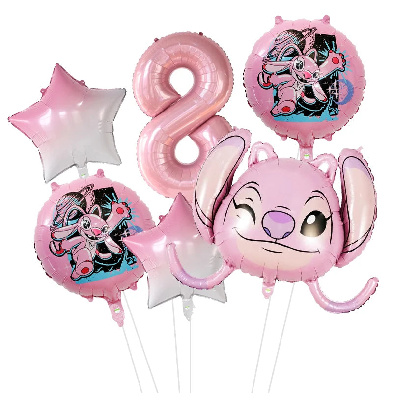6pcs Disney Lilo & Stitch Party Balloons Stitch 32" Number Balloon set Baby Shower Birthday Party Decorations Kids Toy Gifts