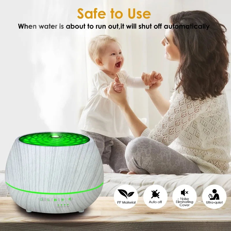 TUYA WiFi Smart 500ml Cool Mist Humidifier Air Aroma Diffuser Essential Oil Bluetooth 7 Colors Lights Timer Home Office