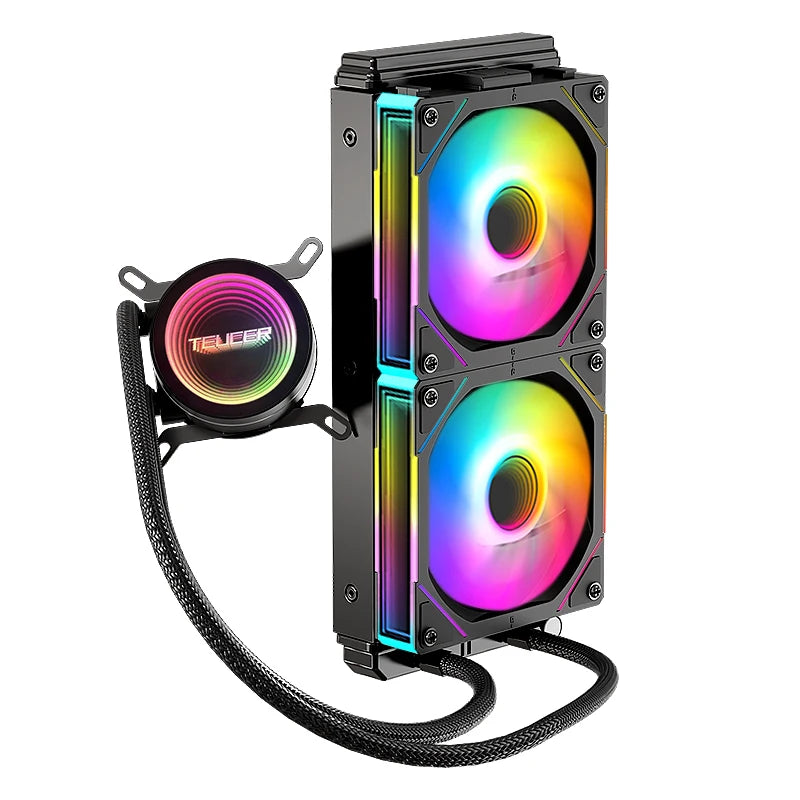 TEUCER NA-240 ARGB CPU Liquid Cooler LGA 2011 1700 1200 AM4 AM5 240mm Water Cooling Radiator Equipped with JM-1 Wireless Fan