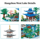 5186PCS Chinese Architecture Micro Building "Hangzhou West Lake "DIY Diamond Bricks with Ligh Toy for Kids Adult Gift