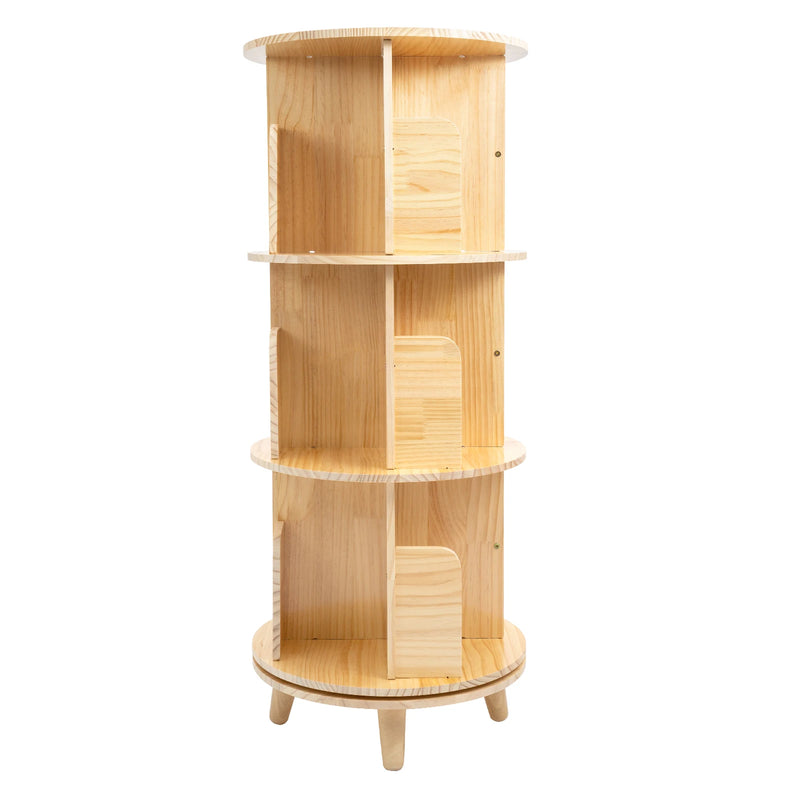 3-Tier Rotating Bookshelf Organizer Modern 360°Rotating Storage Rack Display Holder Stand Floor Standing  Multi-Functional