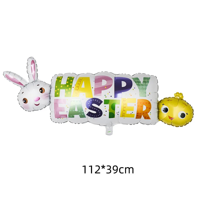 Easter Balloons Large Bunny Egg Foil Balloons Easter Egg Balloon Baby Shower Happy Easter Themed Party Decorations Supplies